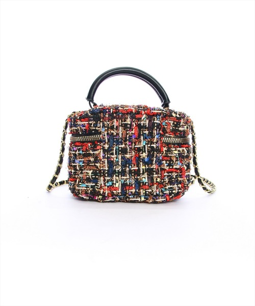 clear（クリア）の「×ツイードバニティバッグ（ショルダーバッグ・レディース・マルチ/ブラック/オフホワイト・F）」の8枚目の写真