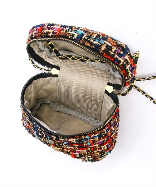 clear（クリア）の「×ツイードバニティバッグ（ショルダーバッグ・レディース・マルチ/ブラック/オフホワイト・F）」の11枚目の写真