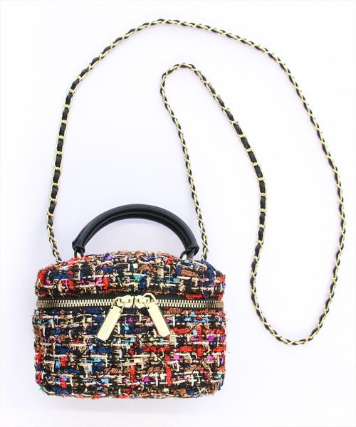 clear（クリア）の「×ツイードバニティバッグ（ショルダーバッグ・レディース・マルチ/ブラック/オフホワイト・F）」の18枚目の写真