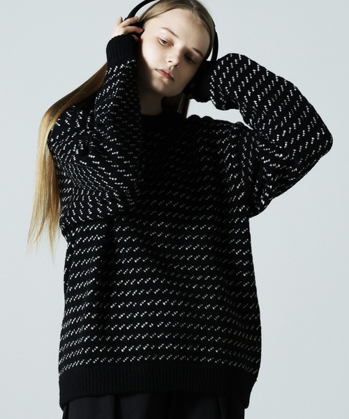 JACKROSE（ジャックローズ）の「JE BIRDS EYE JQ KNIT（ニット/セーター・メンズ・ブラック/ネイビー・M/L）」の16枚目の写真