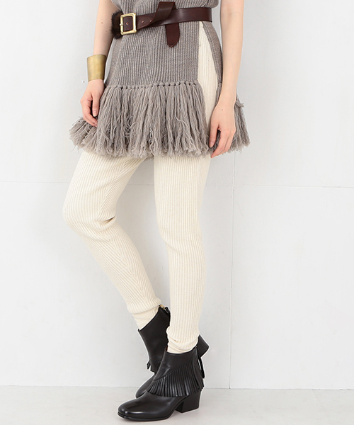 Ray BEAMS（レイビームス）の「RBS / ワッフル編み ニットパンツ（その他パンツ・レディース・オフホワイト/ライトブラウン・0/1）」の2枚目の写真