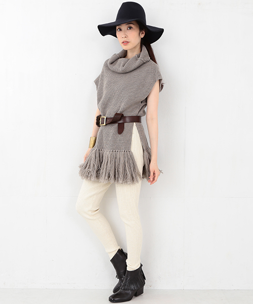 Ray BEAMS（レイビームス）の「RBS / ワッフル編み ニットパンツ（その他パンツ・レディース・オフホワイト/ライトブラウン・0/1）」の8枚目の写真