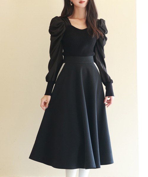 SAISON DE PAPILLON(セゾンドパピヨン)の「異素材ドッキングニットプルオーバー(ニット/セーター・レディース・ライトブラウン/ブルーグレー/ブラック/ネイビー/アイボリー/ラベンダー・L/M)」の20枚目の写真