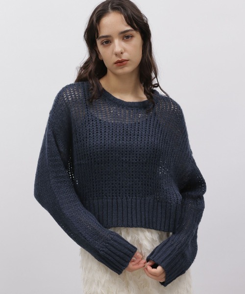 LAKOLE(ラコレ)の「モヘヤタッチクロップドニット / 977452(ニット/セーター・レディース・オフホワイト/グレー/ネイビー・SMALL/MEDIUM)」の11枚目の写真