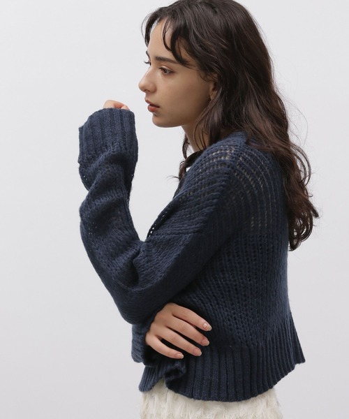 LAKOLE(ラコレ)の「モヘヤタッチクロップドニット / 977452(ニット/セーター・レディース・オフホワイト/グレー/ネイビー・SMALL/MEDIUM)」の13枚目の写真