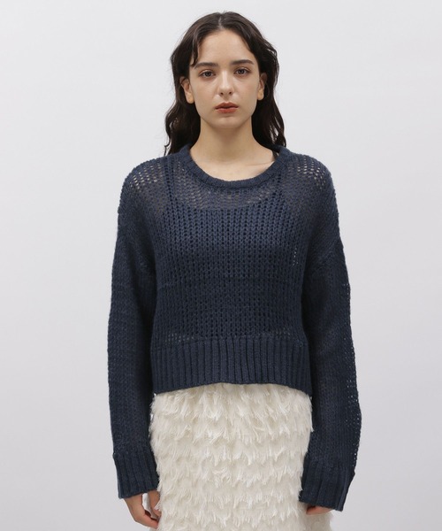 LAKOLE(ラコレ)の「モヘヤタッチクロップドニット / 977452(ニット/セーター・レディース・オフホワイト/グレー/ネイビー・SMALL/MEDIUM)」の15枚目の写真