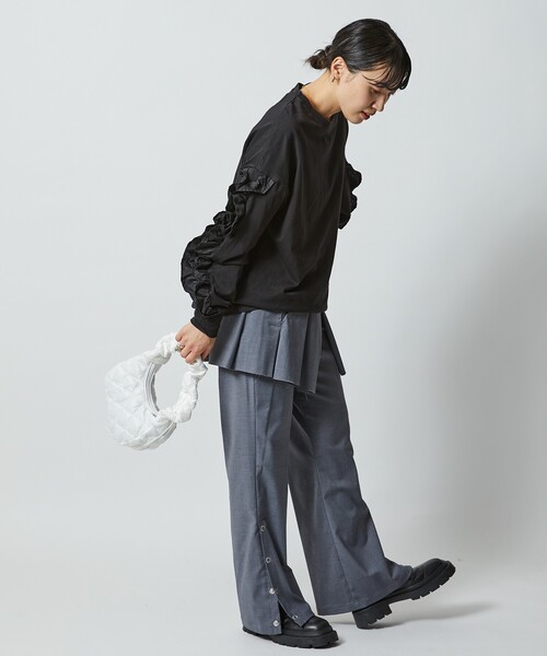 Firsthand（ファーストハンド）の「Firsthand/ファーストハンド レイヤードボトム / リングボタンスリットパンツ/レイヤードボトム / リングボタンスリットパンツ（その他パンツ・レディース・ベージュ/グレー・36/34）」の20枚目の写真