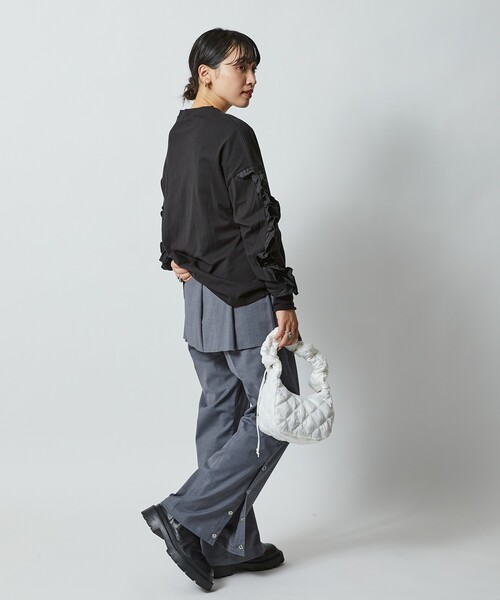 Firsthand（ファーストハンド）の「Firsthand/ファーストハンド レイヤードボトム / リングボタンスリットパンツ/レイヤードボトム / リングボタンスリットパンツ（その他パンツ・レディース・ベージュ/グレー・36/34）」の17枚目の写真