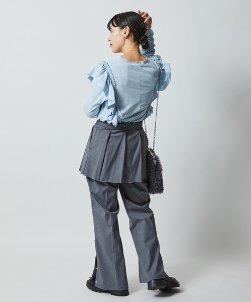 Firsthand（ファーストハンド）の「Firsthand/ファーストハンド レイヤードボトム / リングボタンスリットパンツ/レイヤードボトム / リングボタンスリットパンツ（その他パンツ・レディース・ベージュ/グレー・36/34）」の6枚目の写真