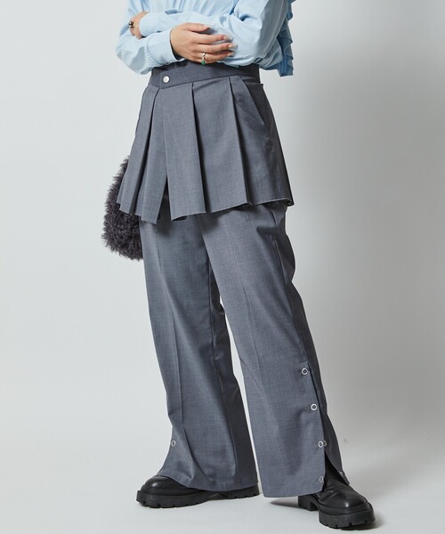 Firsthand（ファーストハンド）の「Firsthand/ファーストハンド レイヤードボトム / リングボタンスリットパンツ/レイヤードボトム / リングボタンスリットパンツ（その他パンツ・レディース・ベージュ/グレー・36/34）」の14枚目の写真