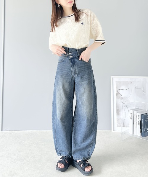 classicalelf（クラシカルエルフ）の「今旬のマストアイテム!トレンド感抜群。コットン100%アシメウエストカーブデニムパンツ（デニムパンツ・レディース・ブルー/ワンウォッシュ/ブルー系その他/その他1・LARGE/MEDIUM/SMALL/X-LARGE）」の19枚目の写真