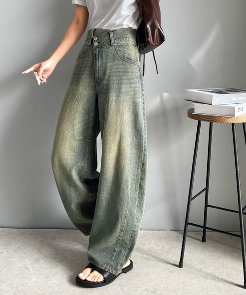 レディースデニム セール】今旬のマストアイテム!トレンド感抜群。コットン100%アシメ