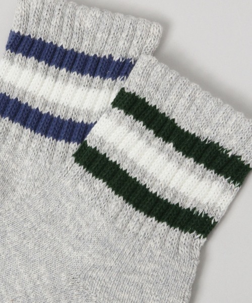 Healthknit(ヘルスニット)の「【Healthknit/ヘルスニット】3P配色ライン/ハーフソックス(ソックス/靴下・メンズ・グレー・FREE)」の2枚目の写真