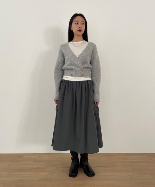 Didot.showroom(ディドット ショールーム)の「【DIDOT.】もっちり肉厚 ラッピング ニット カーディガン(カーディガン/ボレロ・レディース・グレー/クリーム/ミント・FREE)」の12枚目の写真