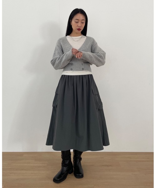 Didot.showroom(ディドット ショールーム)の「【DIDOT.】もっちり肉厚 ラッピング ニット カーディガン(カーディガン/ボレロ・レディース・グレー/クリーム/ミント・FREE)」の18枚目の写真