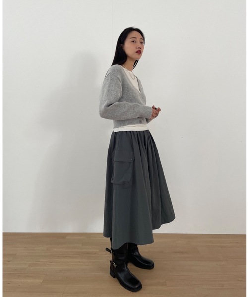 Didot.showroom(ディドット ショールーム)の「【DIDOT.】もっちり肉厚 ラッピング ニット カーディガン(カーディガン/ボレロ・レディース・グレー/クリーム/ミント・FREE)」の13枚目の写真