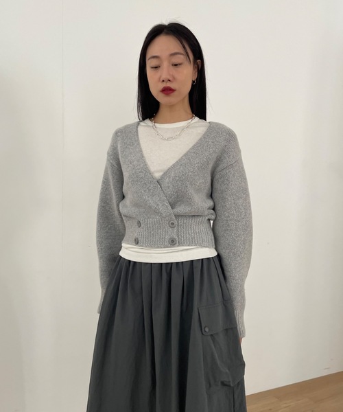 Didot.showroom(ディドット ショールーム)の「【DIDOT.】もっちり肉厚 ラッピング ニット カーディガン(カーディガン/ボレロ・レディース・グレー/クリーム/ミント・FREE)」の15枚目の写真