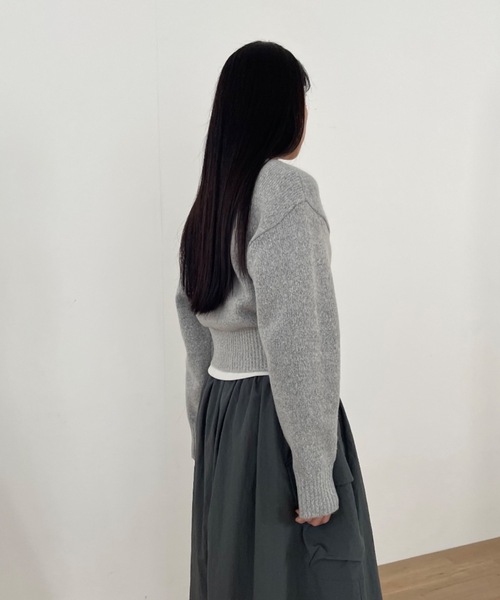 Didot.showroom(ディドット ショールーム)の「【DIDOT.】もっちり肉厚 ラッピング ニット カーディガン(カーディガン/ボレロ・レディース・グレー/クリーム/ミント・FREE)」の14枚目の写真