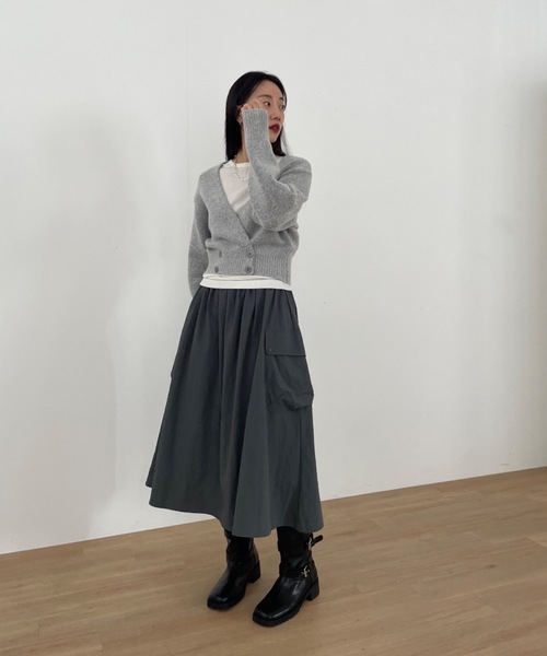 Didot.showroom(ディドット ショールーム)の「【DIDOT.】もっちり肉厚 ラッピング ニット カーディガン(カーディガン/ボレロ・レディース・グレー/クリーム/ミント・FREE)」の17枚目の写真