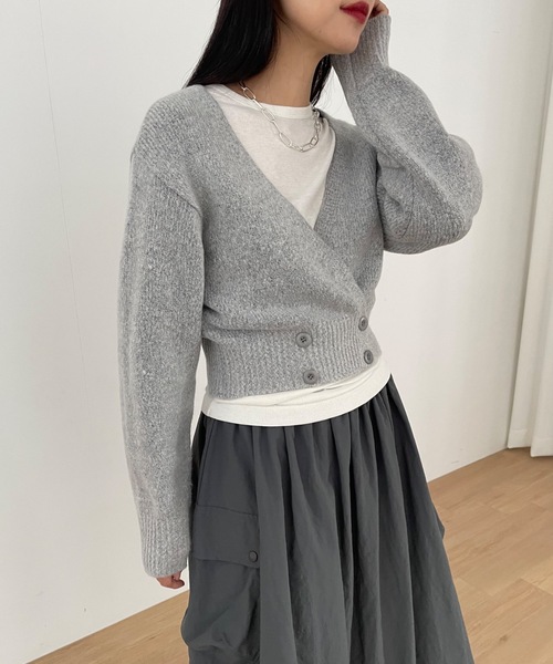 Didot.showroom(ディドット ショールーム)の「【DIDOT.】もっちり肉厚 ラッピング ニット カーディガン(カーディガン/ボレロ・レディース・グレー/クリーム/ミント・FREE)」の11枚目の写真