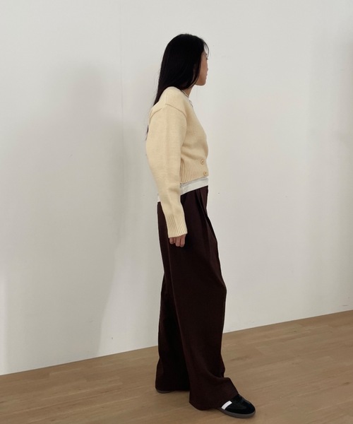 セール】【DIDOT.】もっちり肉厚 ラッピング ニット カーディガン