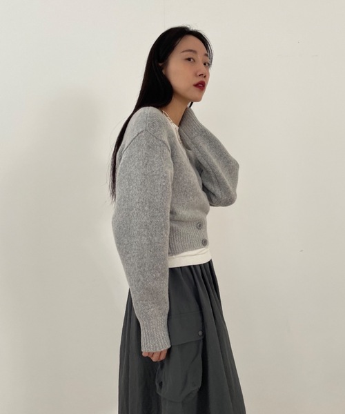 Didot.showroom(ディドット ショールーム)の「【DIDOT.】もっちり肉厚 ラッピング ニット カーディガン(カーディガン/ボレロ・レディース・グレー/クリーム/ミント・FREE)」の20枚目の写真