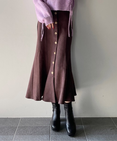 one way（ワンウェイ）の「スエポンマーメイドスカート（スカート・レディース・ブラウン/ベージュ/ブラック・FREE）」の6枚目の写真