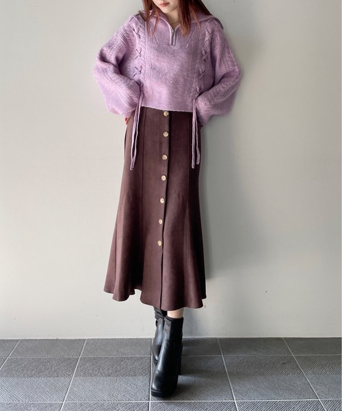 one way（ワンウェイ）の「スエポンマーメイドスカート（スカート・レディース・ブラウン/ベージュ/ブラック・FREE）」の7枚目の写真