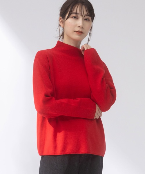 AnNet(アネット)の「【 とろみニット 】スタンドネック セーター(ニット/セーター・レディース・レッド/ベージュ/ブラック・4L/5L/3L)」の3枚目の写真
