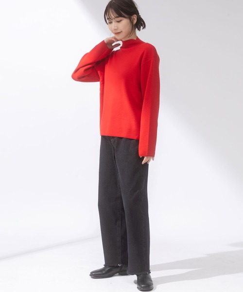 AnNet(アネット)の「【 とろみニット 】スタンドネック セーター(ニット/セーター・レディース・レッド/ベージュ/ブラック・4L/5L/3L)」の7枚目の写真