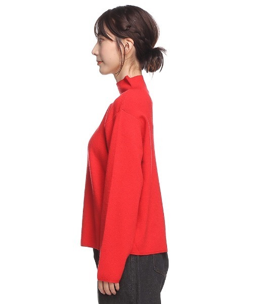 AnNet(アネット)の「【 とろみニット 】スタンドネック セーター(ニット/セーター・レディース・レッド/ベージュ/ブラック・4L/5L/3L)」の10枚目の写真