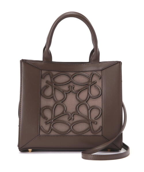 EDIT COLOGNE（エディットコロン）の「カットワークスクエアバッグ（ショルダーバッグ・レディース・ブラウン/グレー/ブラック・ﾌﾘ-）」の15枚目の写真