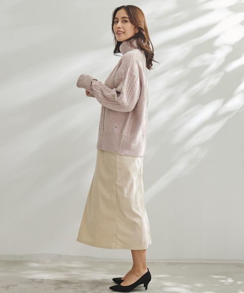 Arnold Palmer（アーノルドパーマー）の「タートル ネック ケーブルニット プルオーバー（ニット/セーター・レディース・チャコールグレー/ピンク/ライトベージュ・M/L/S）」の18枚目の写真