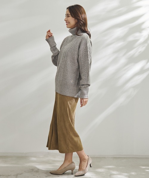 Arnold Palmer（アーノルドパーマー）の「タートル ネック ケーブルニット プルオーバー（ニット/セーター・レディース・チャコールグレー/ピンク/ライトベージュ・M/L/S）」の6枚目の写真