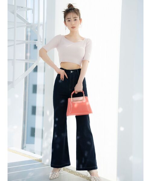 MERCURYDUO(マーキュリーデュオ)の「2WAY異素材BIGリボンニット(ニット/セーター・レディース・オフホワイト/ネイビー/ピンク・FREE)」の15枚目の写真