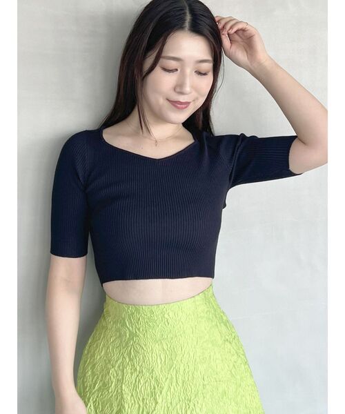 MERCURYDUO(マーキュリーデュオ)の「2WAY異素材BIGリボンニット(ニット/セーター・レディース・オフホワイト/ネイビー/ピンク・FREE)」の6枚目の写真