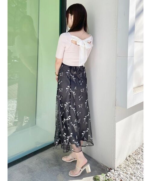 MERCURYDUO(マーキュリーデュオ)の「2WAY異素材BIGリボンニット(ニット/セーター・レディース・オフホワイト/ネイビー/ピンク・FREE)」の8枚目の写真