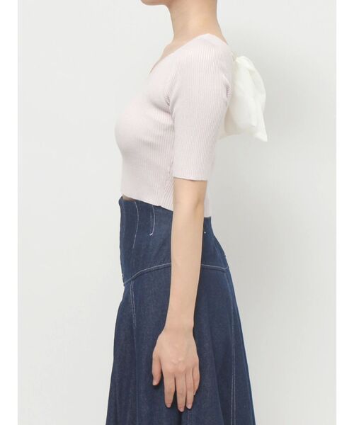 MERCURYDUO(マーキュリーデュオ)の「2WAY異素材BIGリボンニット(ニット/セーター・レディース・オフホワイト/ネイビー/ピンク・FREE)」の10枚目の写真