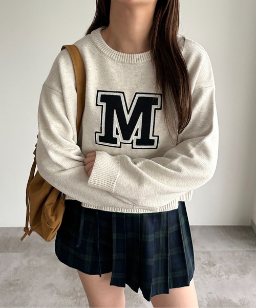 apres jour mignon（アプレジュールミニョン）の「Mロゴニット【ZOZOTOWN限定アイテム】（ニット/セーター・レディース・オフホワイト/グレー/ネイビー・X-LARGE/フリー）」の11枚目の写真