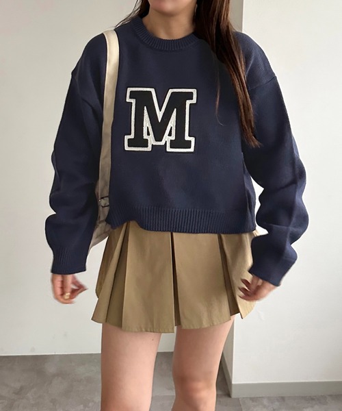 apres jour mignon（アプレジュールミニョン）の「Mロゴニット【ZOZOTOWN限定アイテム】（ニット/セーター・レディース・オフホワイト/グレー/ネイビー・X-LARGE/フリー）」の22枚目の写真
