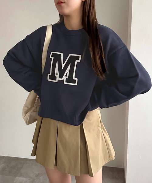 apres jour mignon（アプレジュールミニョン）の「Mロゴニット【ZOZOTOWN限定アイテム】（ニット/セーター・レディース・オフホワイト/グレー/ネイビー・X-LARGE/フリー）」の18枚目の写真