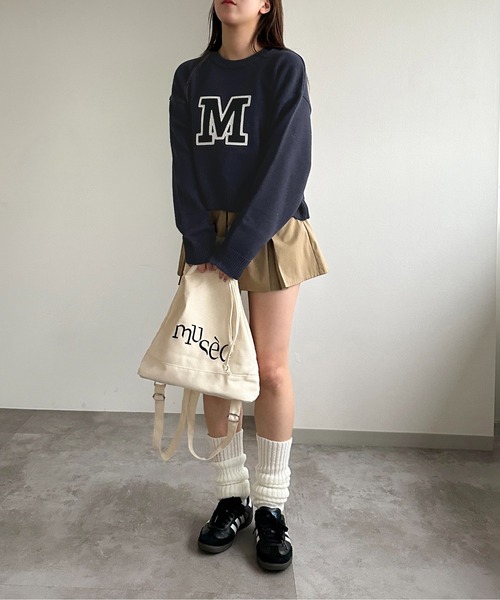 apres jour mignon（アプレジュールミニョン）の「Mロゴニット【ZOZOTOWN限定アイテム】（ニット/セーター・レディース・オフホワイト/グレー/ネイビー・X-LARGE/フリー）」の16枚目の写真