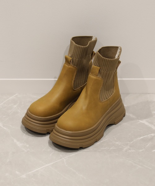 shoes365(シューズスリーシックスファイヴ)の「【shoes365】ニットソックス ブーツ(ブーツ・レディース・ブラック/ベージュ・22.5cm/24.5cm/25.0cm/24.0cm/23.5cm/23.0cm)」の13枚目の写真