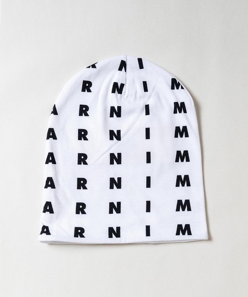 MARNI(マルニ)の「MARNI(マルニ)Kids & Junior ブランドロゴニットキャップ帽子(ニットキャップ/ビーニー・キッズ・ホワイト/ピンク/ブルー・Ⅱ)」の2枚目の写真
