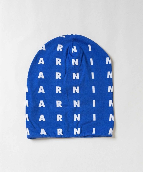 MARNI(マルニ)の「MARNI(マルニ)Kids & Junior ブランドロゴニットキャップ帽子(ニットキャップ/ビーニー・キッズ・ホワイト/ピンク/ブルー・Ⅱ)」の3枚目の写真
