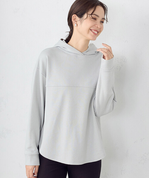 COMME CA ISM(コムサイズム)の「裏毛 パーカー(パーカー・レディース・ネイビー/ミント/アイボリー・LARGE/MEDIUM)」の7枚目の写真