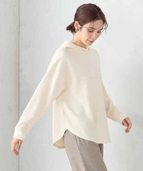 COMME CA ISM(コムサイズム)の「裏毛 パーカー(パーカー・レディース・ネイビー/ミント/アイボリー・LARGE/MEDIUM)」の2枚目の写真