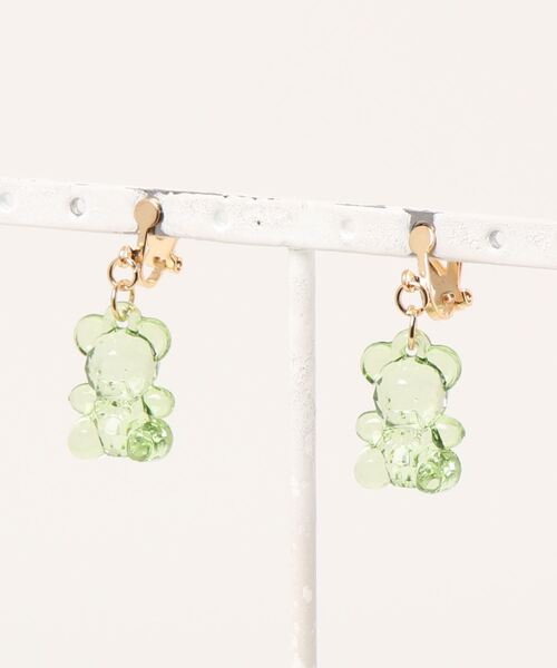 tone（トーン）の「【charme by pimo 】くま　イヤリング　キッズアクセサリー(MA)（イヤリング・レディース・イエロー/グリーン/ブルー/グリーン系その他2/パープル/イエロー系その他2/オレンジ系その他2/オレンジ/ピンク/ブルー系その他2/グリーン系その他/ピンク系その他2/パープル系その他2/ピンク系3・FREE）」の2枚目の写真