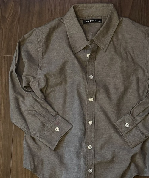 ZI-ON(ジーオン)の「レギュラーカラー オックスフォードシャツ(シャツ/ブラウス・キッズ・ベージュ/グレー系その他2/ネイビー/オフホワイト/チャコール/サックスブルー・120cm/110cm/140cm/130cm/160cm/150cm)」の3枚目の写真