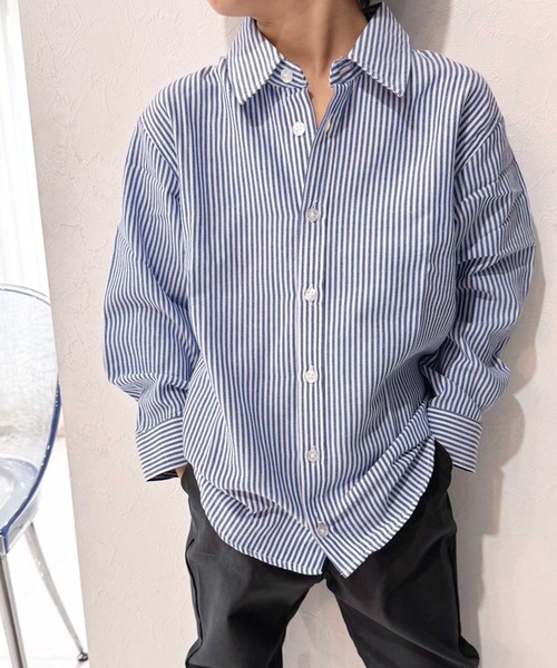 ZI-ON(ジーオン)の「レギュラーカラー オックスフォードシャツ(シャツ/ブラウス・キッズ・ベージュ/グレー系その他2/ネイビー/オフホワイト/チャコール/サックスブルー・120cm/110cm/140cm/130cm/160cm/150cm)」の10枚目の写真